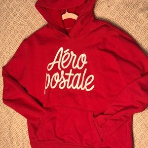 Hot pink Aeropostale hoodie with sparkly letters.